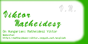 viktor matheidesz business card